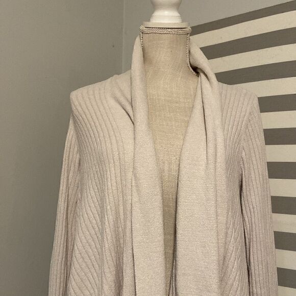 Barefoot Dreams Ivory Cozy Chic Ultra Like Long Sleeve Open Front Sweater Sz S - Picture 2 of 10